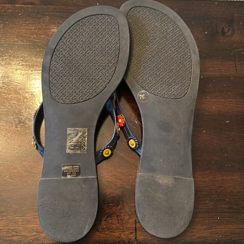 Tory Burch Navy Sandals - Picture 2 of 2